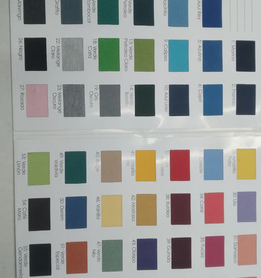 Gama de colores poleras piqué